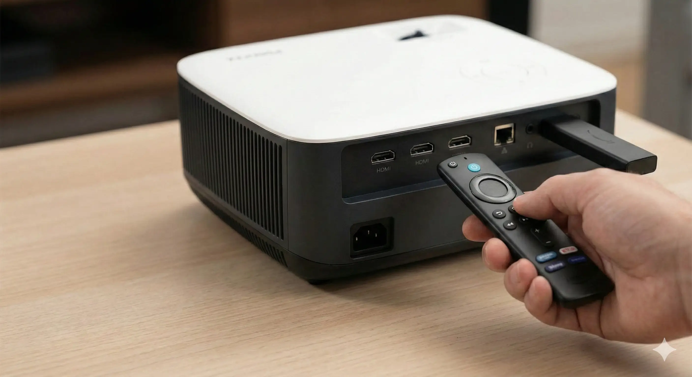 TV Stick steckt im Beamer